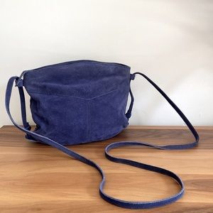 UO Navy Blue Suede Crossbody Bag